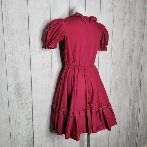 Vintage Malco Modes Red Westerm Square Dance Rockabilly Dress Size 10 - Picture 8 of 10